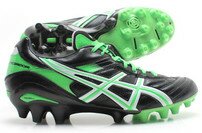 Asics Lethal Tigreor 5 FG - Chaussures de Rugby  Noir/Vert fluo/Blanc