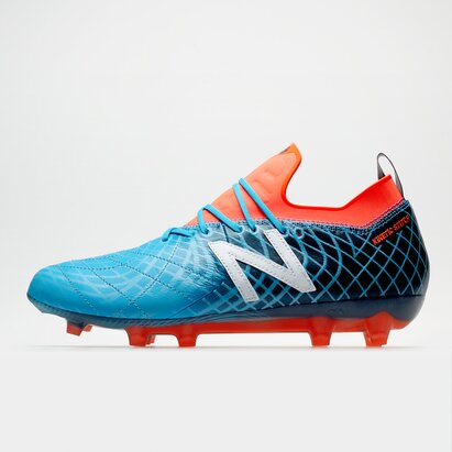 New Balance Tekela V1 Pro FG, Crampons bleus et rouges de Football en cuir